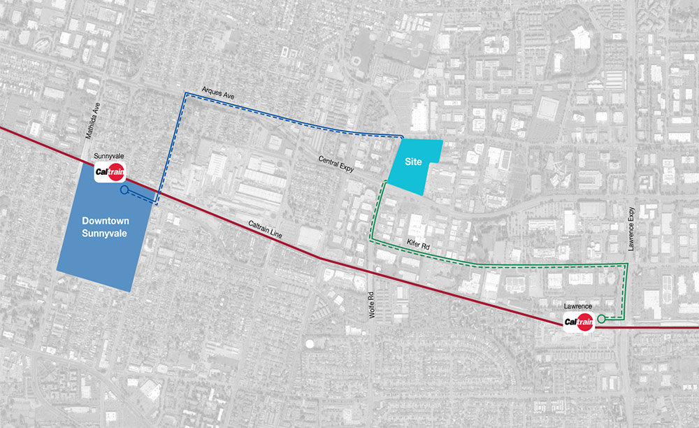 Central & Wolfe transit map